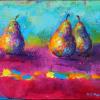 "Mexican Pears",  12"x16", Acrylic on canvas, black float frame. $300